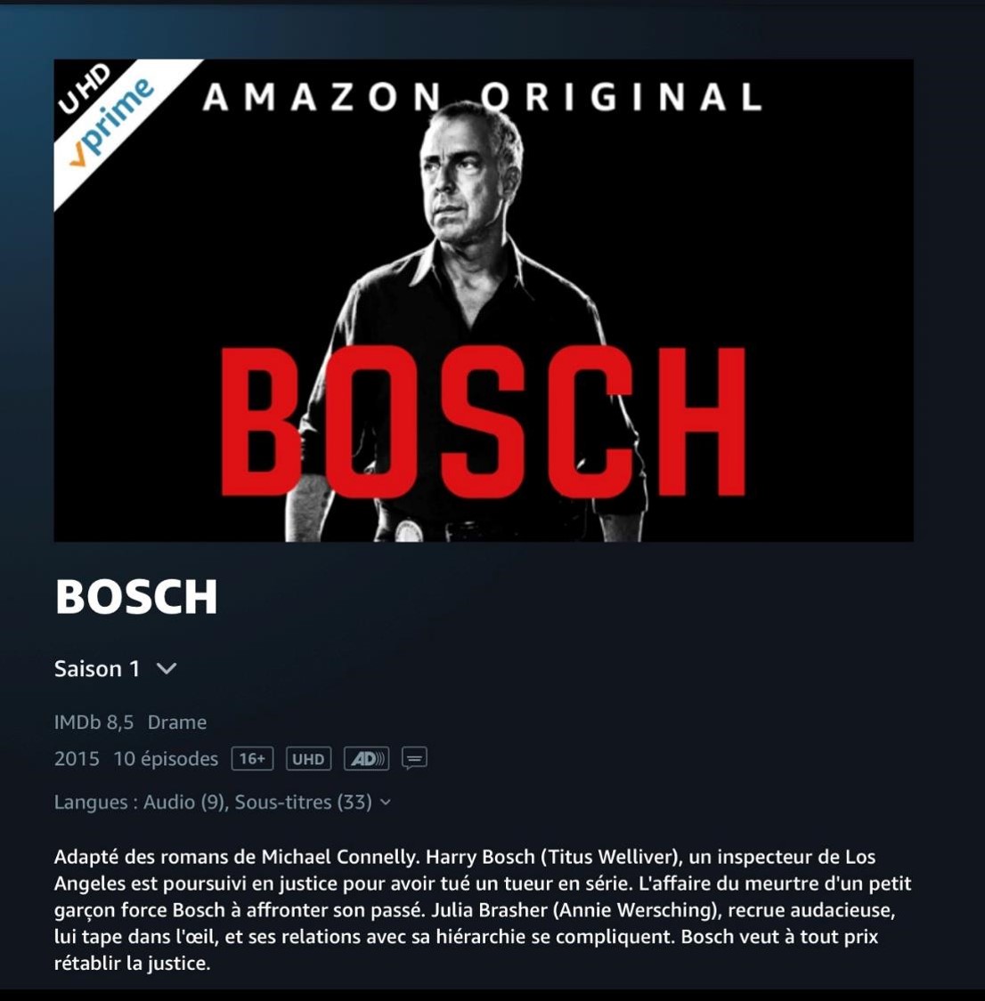 Série Bosch (capture écran de Phrenssynnes)