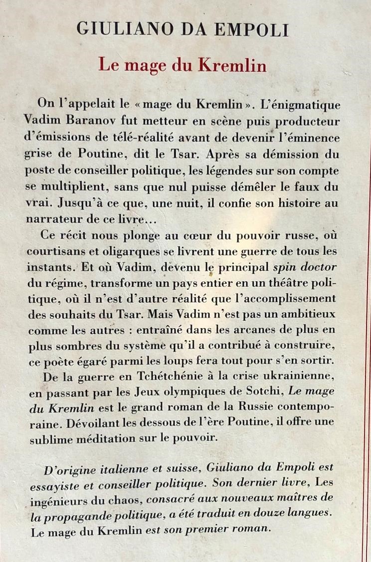 Quatrième de couverture Le mage du Kremlin(crédit photo Phrenssynnes)
