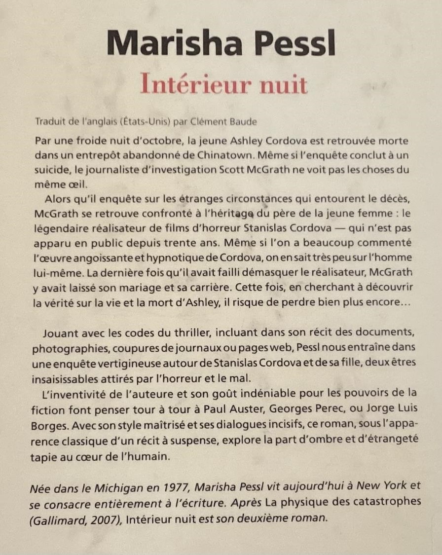 Quatrième de couverture d'Intérieur nuit (crédit photo Phrenssynnes)