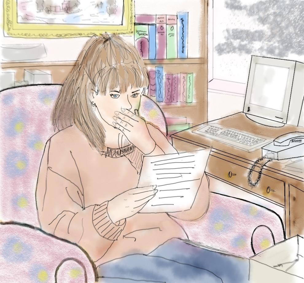 Magalie lit la lettre (© Francine Boilard)